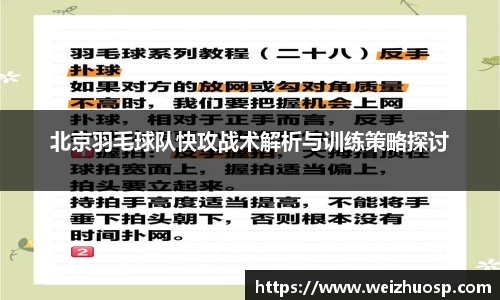 北京羽毛球队快攻战术解析与训练策略探讨